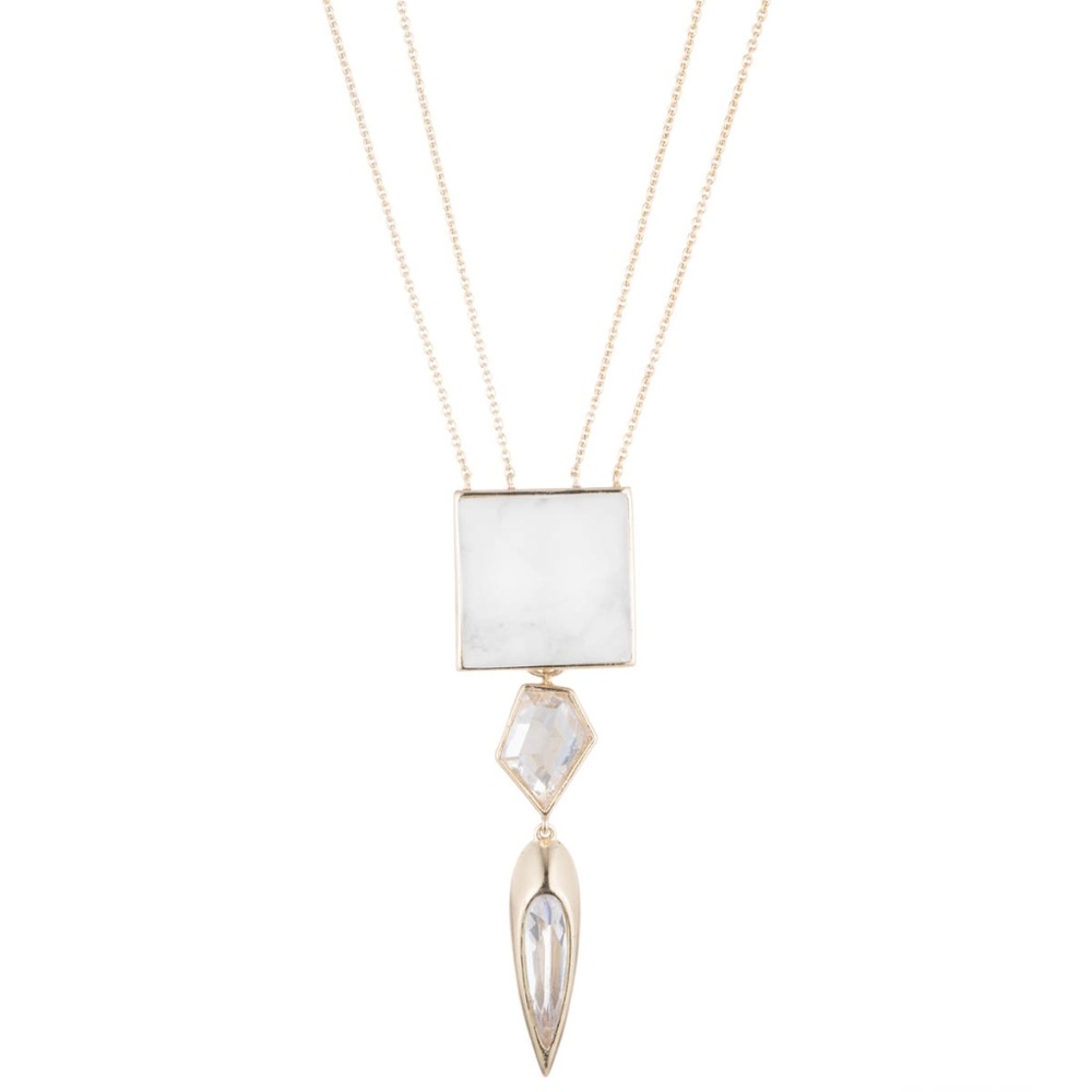 Geometric Drop Chrysocolla Cut Necklace